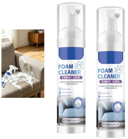 Fabric Stuff Foam Cleaner, Sofa Cleaner, Foam Cleane Multi Purpose, No Rinse Textilreiniger für Sofas, Couch Cleane Spray Polstery & Fabric, Easy-To-Use für frische & Spotless Möbel (2 PCS)