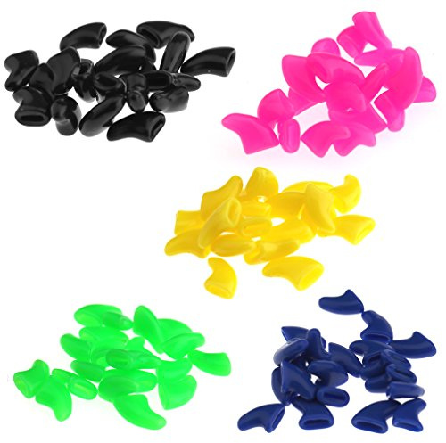 100x Protective Cute Soft Designer Cat Pet Nail Caps Claws Pet Sheath M