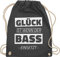 Turnbeutel Rucksack - Festival Zubehör - Glück ist wenn der Bass einsetzt - Unisize - Dunkelgrau - festivaltasche festivalbeutel techno rave beutel musiker tasche festival-bag konzert musik