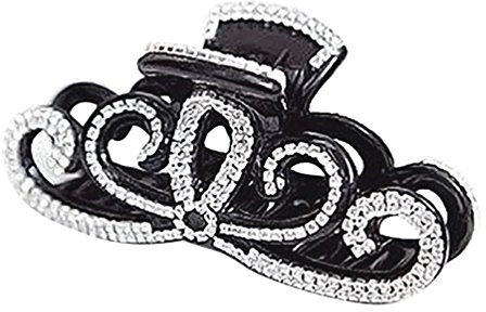 Bodhi2000® - Pinza per capelli da donna, in plastica, con strass, colore: nero