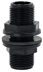 GASMIS Attacco Serbatoio in Polipropilene 3/4 Maschio - 26,4mm, Guarnizione e Controdado, Raccordo Passaparete, Troppo Pieno per Cisterne, Fusti, Taniche, 1 pezzo