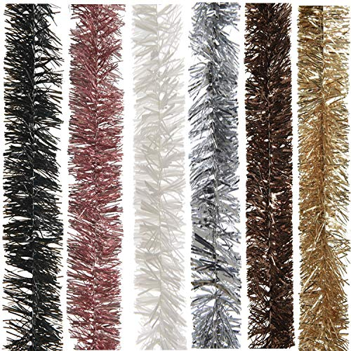 LS-LebenStil Weihnachtsgirlande 2,70 Meter Schwarz Lametta Girlande Tannenbaum Party Fasching Deko