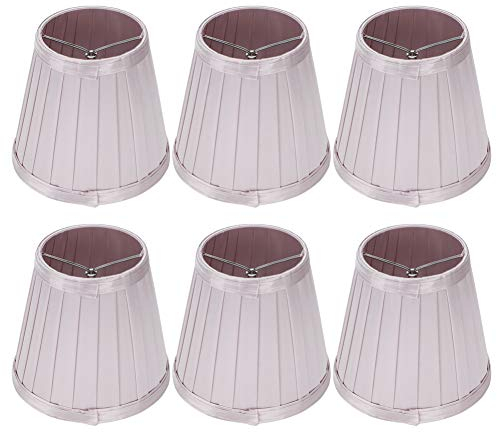 Cikonielf Lampenschirm,6 Stück Lampenschirm Stoff Lichtschirm für E14 Bulb Interface Wandleuchte Deckenleuchte Abdeckung Ersatz Lila
