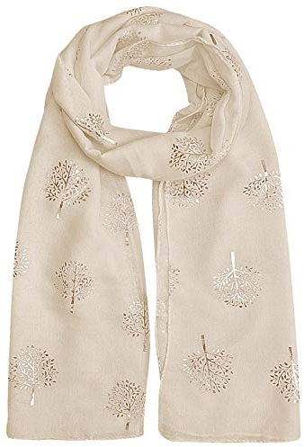 heekpek Seidentuch Damen mit Silber Blätter Muster Tuch Schal Damen Eleganter Schal für Frauen Seidenschal Weich und Leicht Halstuch für Frühling Sommer Herbst und Winter