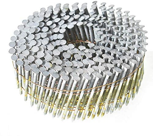findmall 3600 Count Siding Nails 1-1/4 Inch by .092 Inch 15 Degree Ring Shank Hot-Dipped Galvanized Collated Wire Coil
