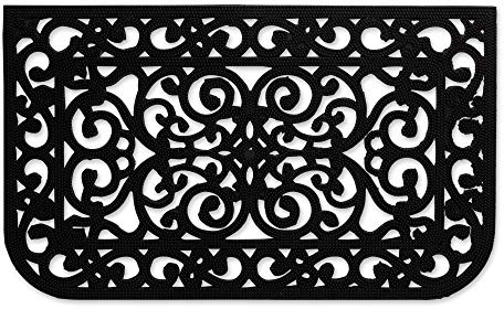 DII Rubber Doormats Collection All Weather, 18x30, Scroll Pin