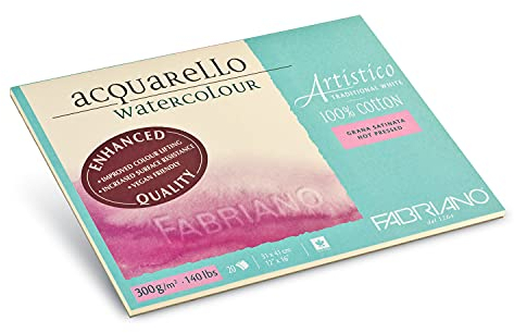 Fabriano Artistico Watercolor Block, 12 x 18, Traditional White