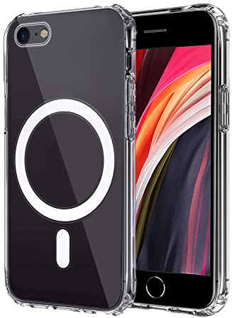 ICOVERI Schutzhülle für iPhone 7/8/SE 2020, magnetisch, kompatibel mit Magsafe und kabellosem Ladegerät, Magsafe iPhone Hülle, transparent, stoßfest, Kratzfest, rutschfest