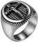 JewelryWe Schmuck Herren-Ring mit Gravur Edelstahl Jesus Kreuz Siegelring Band Silber Gold Größe 52