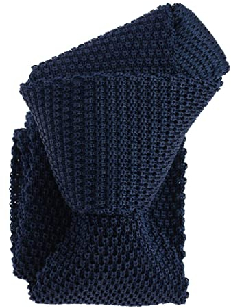 Tony & Paul. Cravate tricot. TONY, Soie. Bleu pensée foncé - Uni - FABRIQUE EN ITALIE.