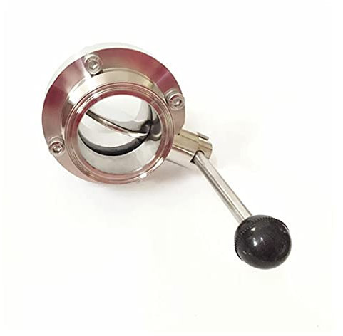 Kugelhahn schließen Schalter 57 mm 2,25 Zoll Rohr Außendurchmesser x 2,5-Zoll-Drei-Band-Sanitär-Schmetterlingsfluss-Steuerventil SUS 304 Edelstahl