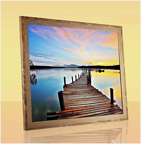 Puzzello Puzzlerahmen Bilderrahmen Posterrahmen 60x80 cm Sonoma Eiche Dekor 80x60 cm mit klarem Kunstglas