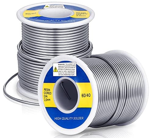 2 Packs 60-40 Tin Rosin Core Solder Wire for Electrical Soldering, Home DIY, 2 mm, 500 g