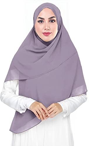 Lina & Lily Premium Chiffon Damen Muslim Hijab Kopftuch Schal Quadrat 145 x 145cm (Mauve)