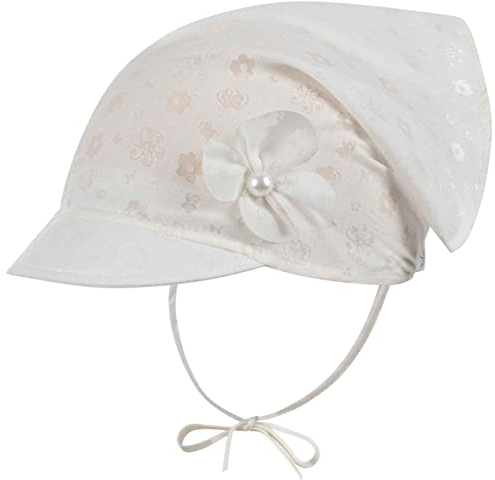 Kopftuch Mädchen Baby Mütze Sommer Schirmmütze Baumwolle, Farbe: Creme, Größe: S(40/42)
