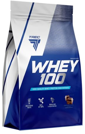 Trec Nutrition - WHEY 100 700g CHOCOLATE - Hervorragende Löslichkeit, Muskelwachstum, Volles Aminosäureprofil, Perfekt für Intensives Training
