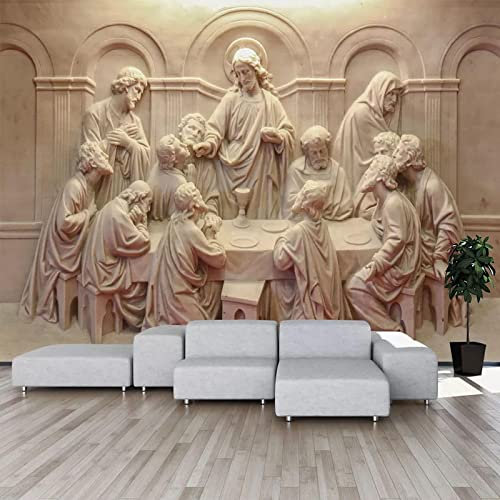 YABAOST Papier Peint Panoramique 3D 400X280Cm Décoration Murale Xxl Poster Tableaux Muraux Tapisserie Photo Trompe L'Oeil Figure Sculpture Modèle Canapé Tv Fond Mur Peinture Fond D'Écran