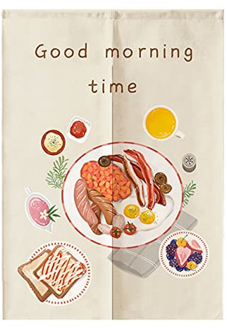 Rideaux et Tentures Draperies IntéRieurs Rideau De Porte Fenetre Cuisine EntréE Panneau Japonais Occultant Tissu Japonais Petit déjeuner Vert 65 X 90 cm