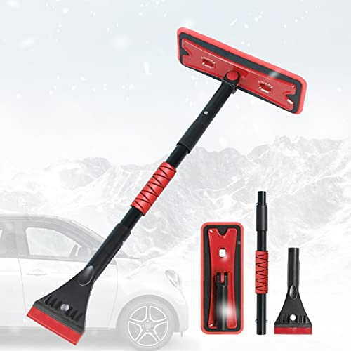 quxup Schneebesen Auto teleskop Eiskratzer 91cm Schneebürste Auto Reinigungsbürste mit Schaumstoffgriff, kratzfreier Schneekratzer für Auto, LKW, SUV, Windschutzscheibe, Fahrzeugfenster,