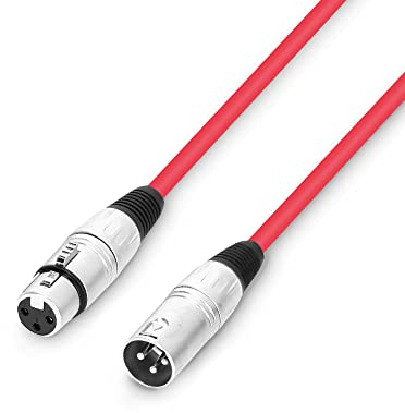 Adam Hall Cables 3 Star MMF 0100 - Cable de micrófono XLR hembra a XLR macho, 1 m, color rojo
