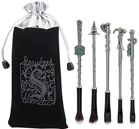 5-teiliges Make-up-Pinsel-Set für Harry-Potter-Zauberstab, Metallgriff, Geschenk-Set für Mädchen und Frauen