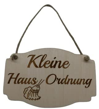 Türschild Kleine Hausordnung Vintage Holz Holzschild Shabby Deko Hanfseil