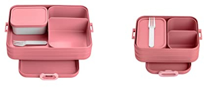 Mepal Lunchbox Duo Pack - Midi + Large - Erwachsene Brotdose mit Bento Box - für kleine Snacks & Reste - Essenbox mit Fächern - Vivid Mauve