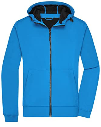 James & Nicholson Herren Kapuzen Softshelljacke - Klassische Kapuzenjacke aus Softshell | Farbe: blue/black | Grösse: XXL