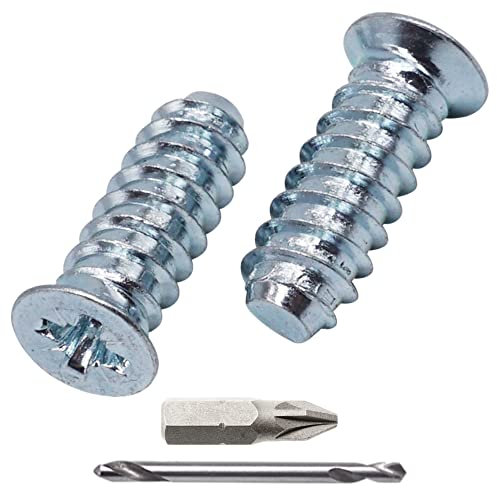 SKIR'CO (150 pcs) Zinc Plated Euro Screws 6.2 x 17 mm, Drawer Runner Screws, Flat Countersunk Head (Drill Bit Included)