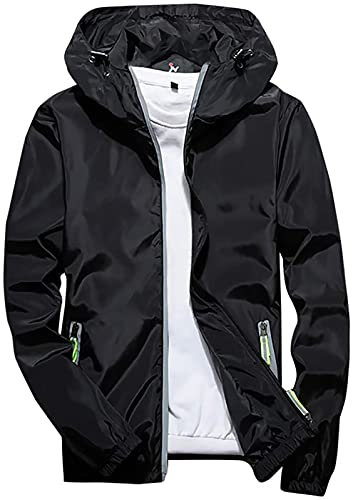HIFI7 Giacca Uomo Antivento Leggera (IT, Testo, L, Regular, Regular, Nero)