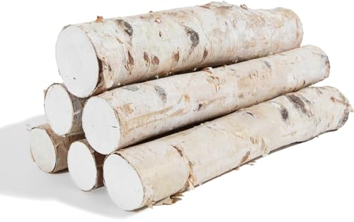 Birkenstämme, dekorative Birkenzweige aus natürlichem Birkenholz für Dekoration, Handwerk, DIY, Kamindekoration, Brennholz, (Birkenstämme: 5,8 cm - 8,1 cm Durchmesser, 41,9 cm Länge)