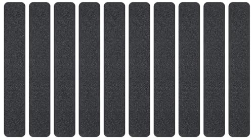 VGOL Anti-Rutsch-Klebeband, vorgeschnitten, rutschfest, selbstklebend, Treppenstufen, Sicherheitsband für Treppenstufen, Treppen, Stufen, Leitern, Rampen, Gerüste, 30 cm x 5 cm, Schwarz, 10 Stück