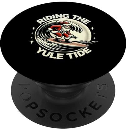 Ring The Yule Tide Santa Surf Funny Graphic Tees PopSockets mit austauschbarem PopGrip