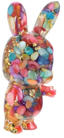 Amosfun Kaninchen-elf Tischdekoration Tiere Aus Glas Kaninchen-anzeige Desktop-Spielzeug Kaninchenpuppe Osterfiguren Häschen-Statue Miniaturfiguren Partygeschenk Ostern Harz Baby Kies Hase