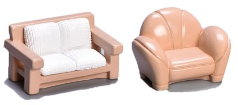 ieron Simulation Sofa Set Miniatur Sofa Kit Sessel Doppelsofa Kombination für Puppenhaus Dekoration