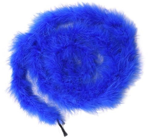 Wisafory Federboa 2M Flauschige Feder Girlande Federschal Federboa zum Basteln Nähen Feder Boa Kostüm Zubehör für Hochzeit Karneval Mottoparty Weihnachten Party Dekoration Saphirblau