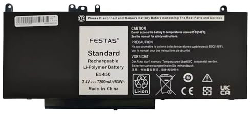 FESTAS Neuf 7.4V 53Wh G5M10 Batterie Compatible avec Dell Latitude E5450 E5550 Notebook 15,6 Series 8V5GX R9XM9 WYJC2 1KY05 Ordinateur PC Portable