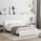 vidaXL Double Bed Frame with Headboard - Engineered Wood White Home Base Bedstead for Bedroom, 135x190 cm Mattress Size, Modern Design, Plywood Slats