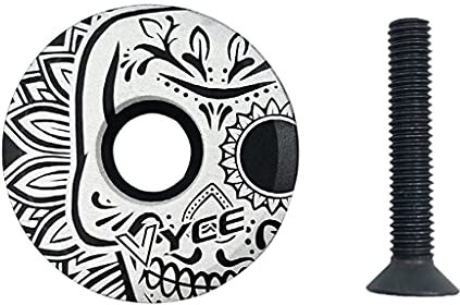 DGFJY Bike Front Fork Stem Top Cap Bicycle Headset Cap & Screw Bike Top Tube Cap Riding Decoration for Road Bike Stems 28.6mm 1-1/8inch, White pattern