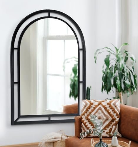 WAMIRRO 28X40Concise Window Arched Black Mirror