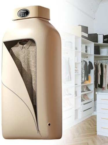 Elektrischer Wäschetrockner, Kompakte Trocknungsmaschine Mit 1,5 M Netzkabel, 360° Trocknungszyklus-Design, Geeignet Zum Trocknen Von Hemden, T-Shirts, Kurze Hosen, Westen, Socken,Beige