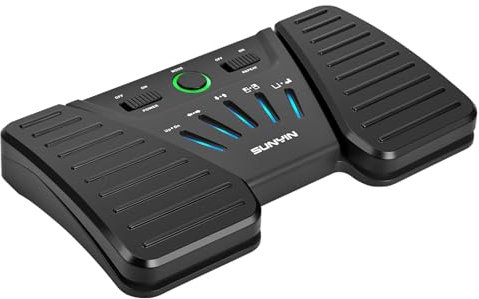 Kabelloser Seitenumkehrer, Pedal, Buletooth Fußpedal, Musik-Seitenwender, Pedal für Handys, iPad, Tablets, Telefon, wiederaufladbar, freihändig, rutschfest, Schwarz
