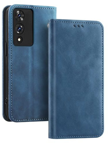 JNERBUYI Leder Hülle für Cubot A10, Flipcase Handyhülle mit Hautfreundliche Stoßfeste Geldbörse, Hochwertige Business Schutzhülle. Blau