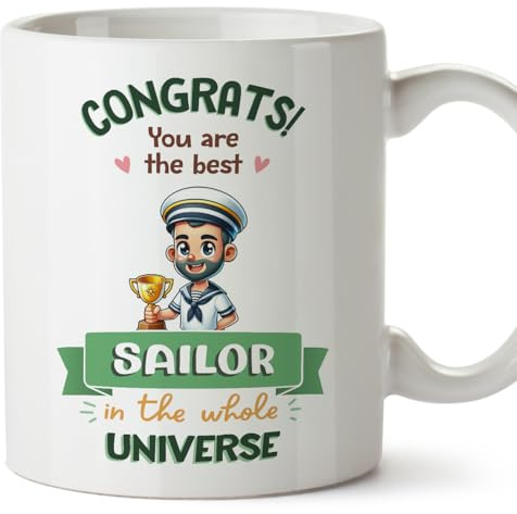 MUGFFINS Sailor Man Mug - in English - Best in Universe Trophy - Funny Gift for Colleagues - Ceramic 11oz Mug