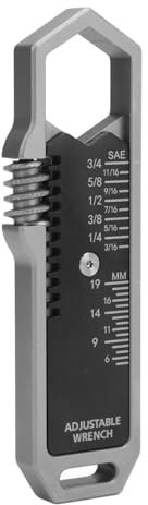 EDC Wrench, 3/16 to 3/4 Inch 5 to 19mm EDC Multi Tool Adjustable Wrench with Detachable Pocket Clip for Outdoor Maintenance