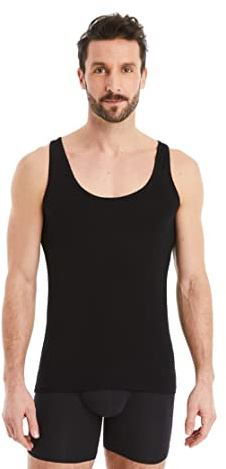 FINN Business Unterhemd Herren Ärmelloses Tank-Top - Unterziehshirt Männer aus original Lenzing® Modal Stoff - Das perfekte Achsel-Shirt unter Hemd und Anzug Schwarz 5XL