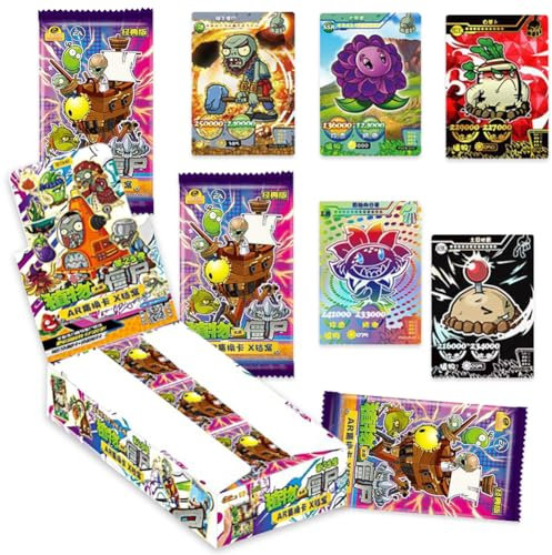 30 Packs Plants vs Zoombies Periférico Juego de Cartas, DKLQXCE 240 Pcs Game Cartas de Plants vs Zoombies, Plants vs Zoombies Anime Coleccionables Trading Card Regalos de Cumpleaños para Niños y Niñas