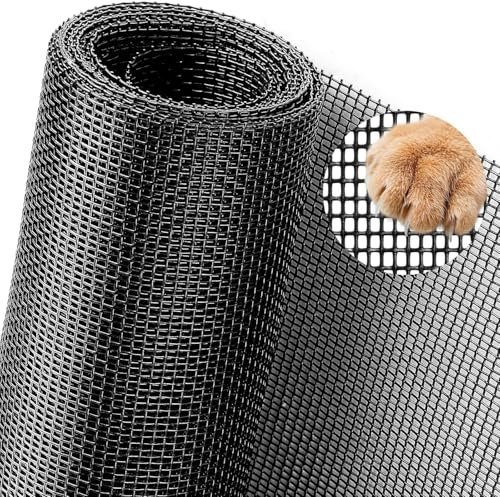 Fliegengitter Meterware 120 x 250 cm, Fiberglas Fliegengitter Fenster Mesh Gewebe Schneidbar Ersatznetz, Fliegennetz, DIY Insektenschutz Gaze Fenster für Dachfenster,Fenster, Terrassentürenf(Schwarz)