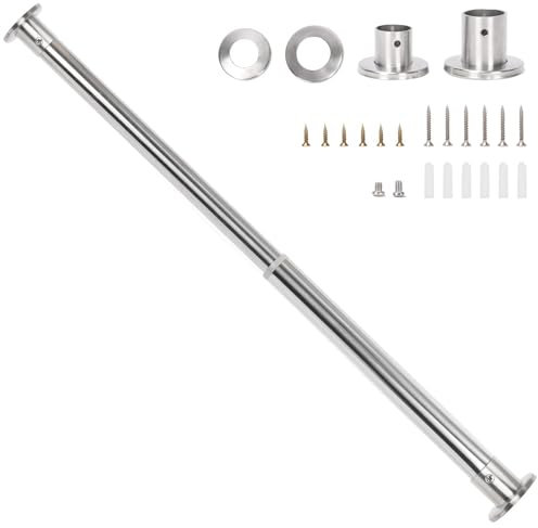 Wardlock Ausziehbare Kleiderstange aus Edelstahl, 33 cm - 54 cm, verstellbare Kleiderstange mit Endbuchsen