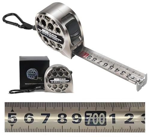 Nastro di misurazione retrattile 7,5 m 25 mm, metro a nastro metrico in acciaio inossidabile, impermeabile, antiruggine e antivegetativa